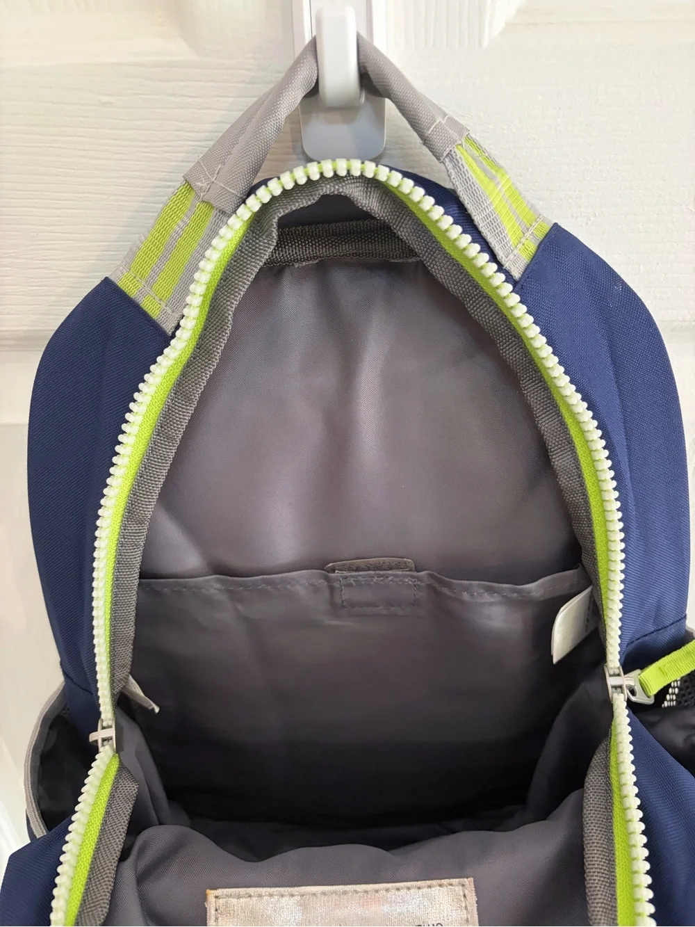 Pottery Barn Kids - Small - Navy With Grey and Lime Accent Kids Backpack
